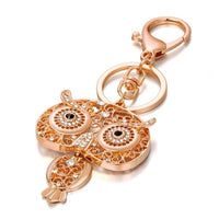 Owl Keychain Gold Silver Key Holder Metal Crystal Key Chain Keyring Charm Bag Auto Pendant Gift Wholesale Price Key Chains